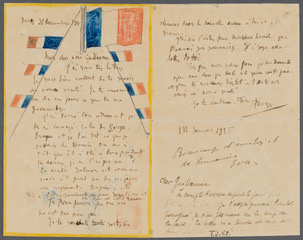 Lettre à Guillaume Apollinaire, 31 déc. 1914 © RMN-Grand-Palais/Succession Picasso