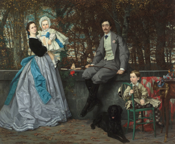 James Tissot, Portrait du marquis et de la marquise Miramon et de leur enfants