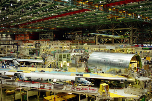 Hangar d'assemblage de Boeing, Seattle (crédit : Wikimedia.org)