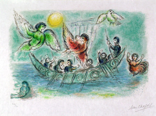 Ulysse et les Sirènes, Marc Chagall, 1975, lithographie @musées nationaux /Photo Patrick Guérin @2019 ADAGP