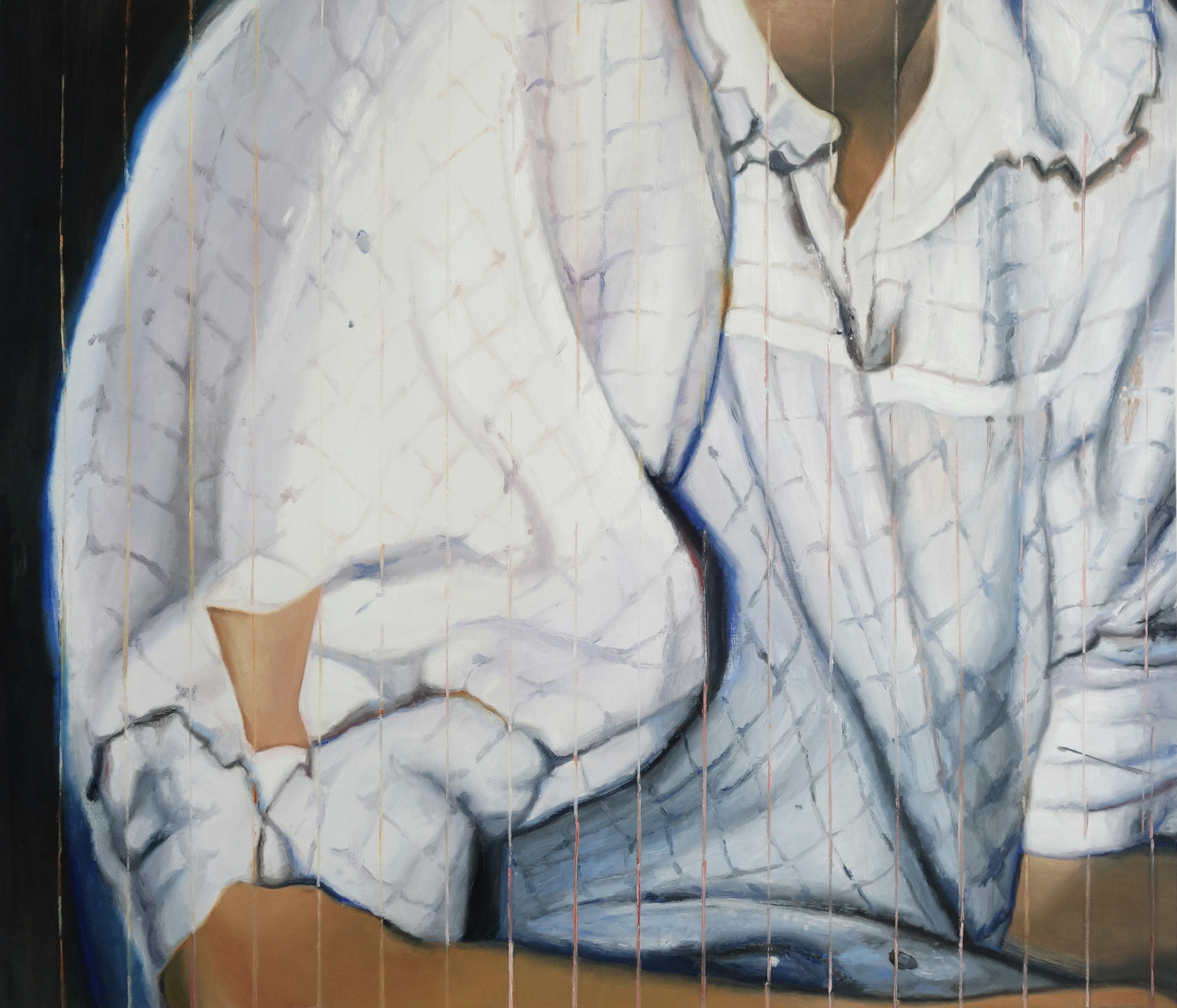 Chemisier, 2020, huile et spray sur toile, 95 x 110 cm / courtesy galerie Anne-Sarah Bénichou
