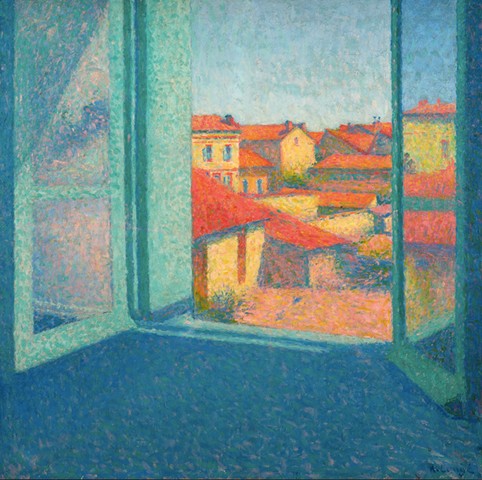 Fenêtre ouverte à Toulouse, vers 1920-1925, Huile sur toile, 73,5 x 73,5 cm Coll. part. Toulouse, Photo Daniel Martin