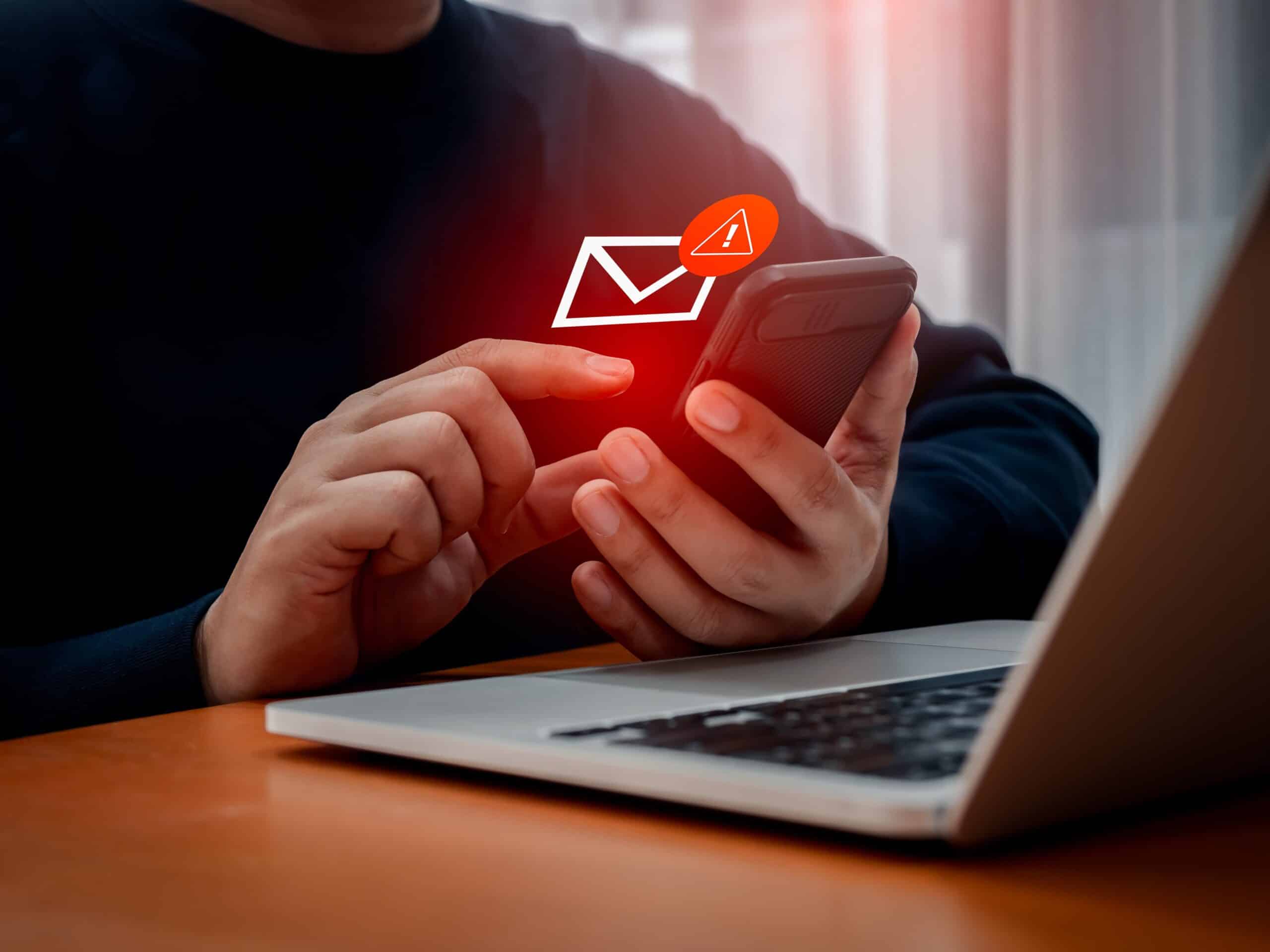 Sms,spam,,fake,text,message,phishing,from,scammer,concept.,system