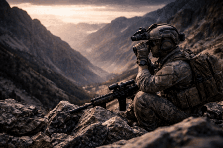 Soldat En Surveillance Dans La Vallée